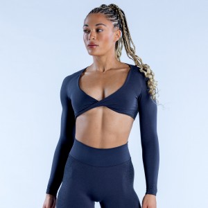 DFYNE Ignite Twist Front Crop Top Dam Grå | 7964053-NM