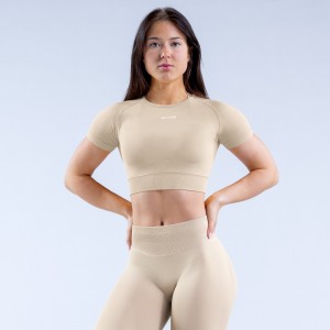 DFYNE Impact Crop Top Dam Beige | 2134068-KD