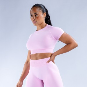 DFYNE Impact Crop Top Dam Ljusrosa Rosa | 8374612-WT