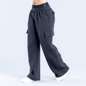 DFYNE Lanyi Edit Wide Leg Cargo Joggingbyxor Dam Svarta | 6819702-DQ