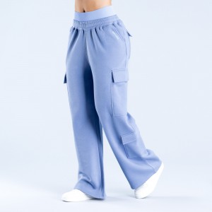 DFYNE Lanyi Edit Wide Leg Cargo Joggingbyxor Dam Blå | 1862034-KQ