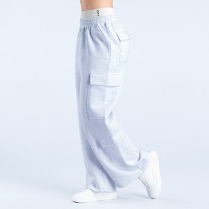 DFYNE Lanyi Edit Wide Leg Cargo Joggingbyxor Dam Grå | 6035189-FT