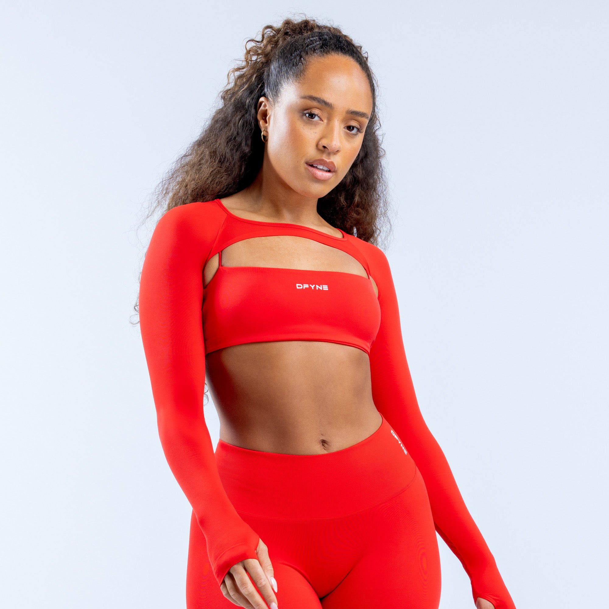 DFYNE Defy Long Sleeve Shrug Dam Orange | 0472895-NI