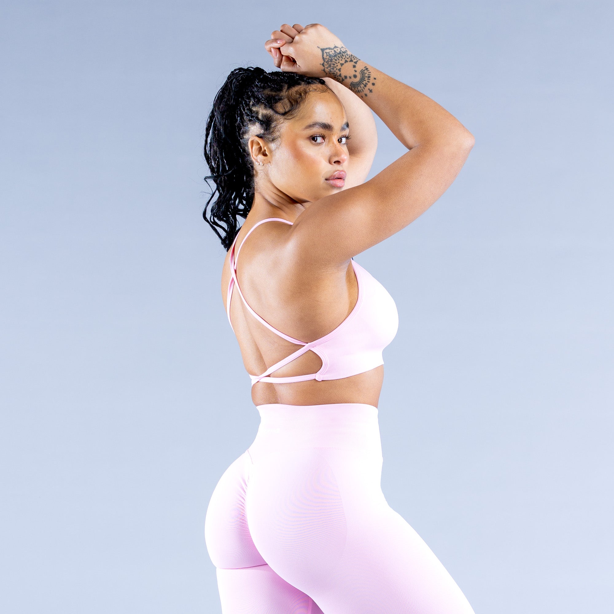 DFYNE Dynamic Backless Sport BH Dam Ljusrosa Rosa | 8526703-SI