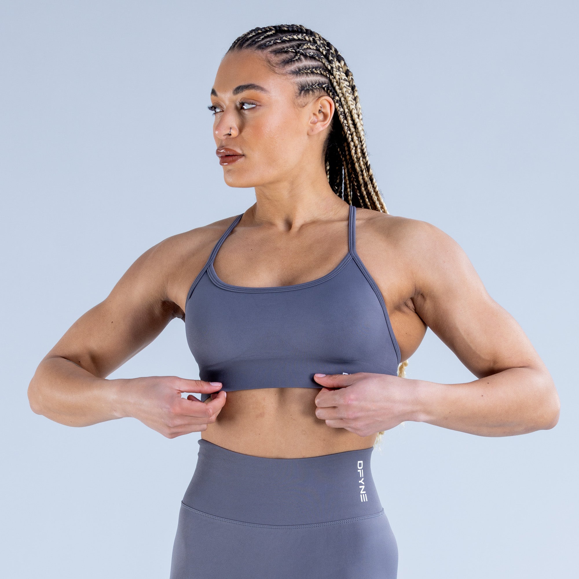 DFYNE Dynamic Backless Sport BH Dam Mörkgrå | 3645027-VO