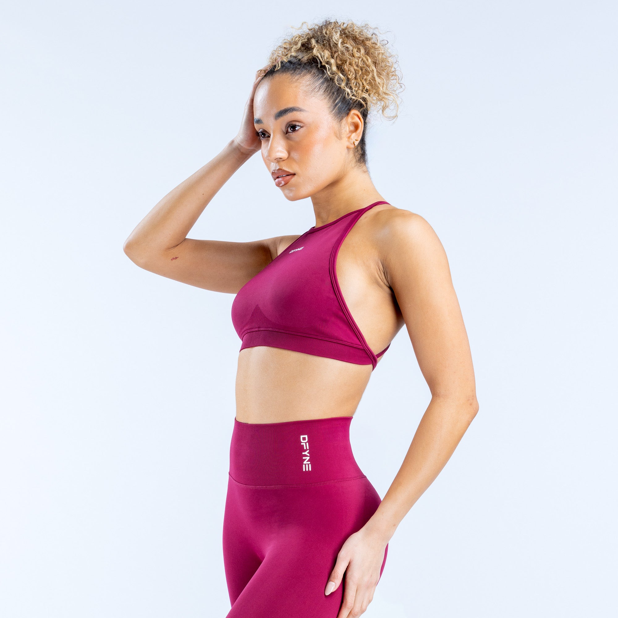 DFYNE Dynamic High Neck Backless Sport BH Dam Fuchsia | 1930456-TX