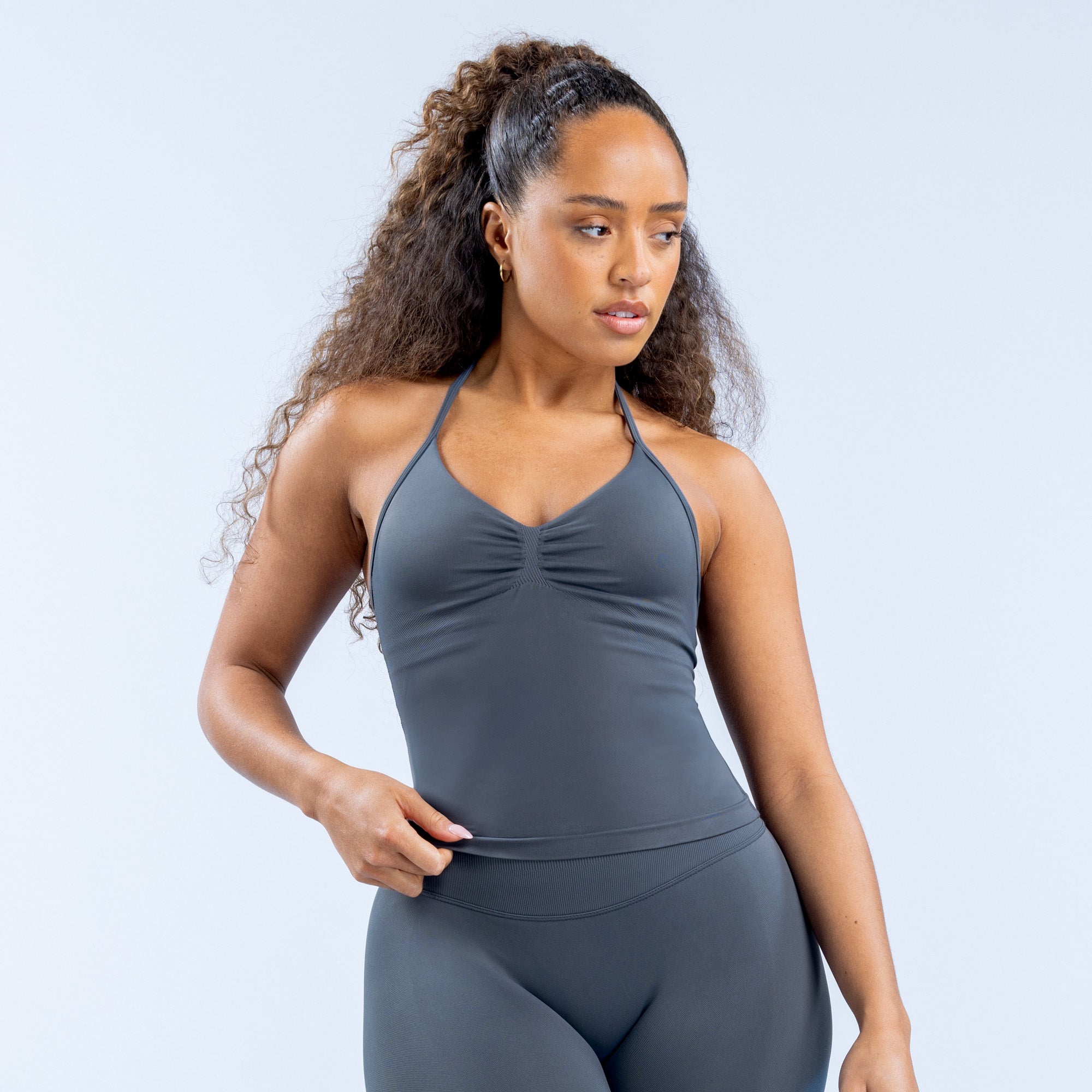 DFYNE Impact Longline Strappy Top Dam Grå | 0382945-OJ