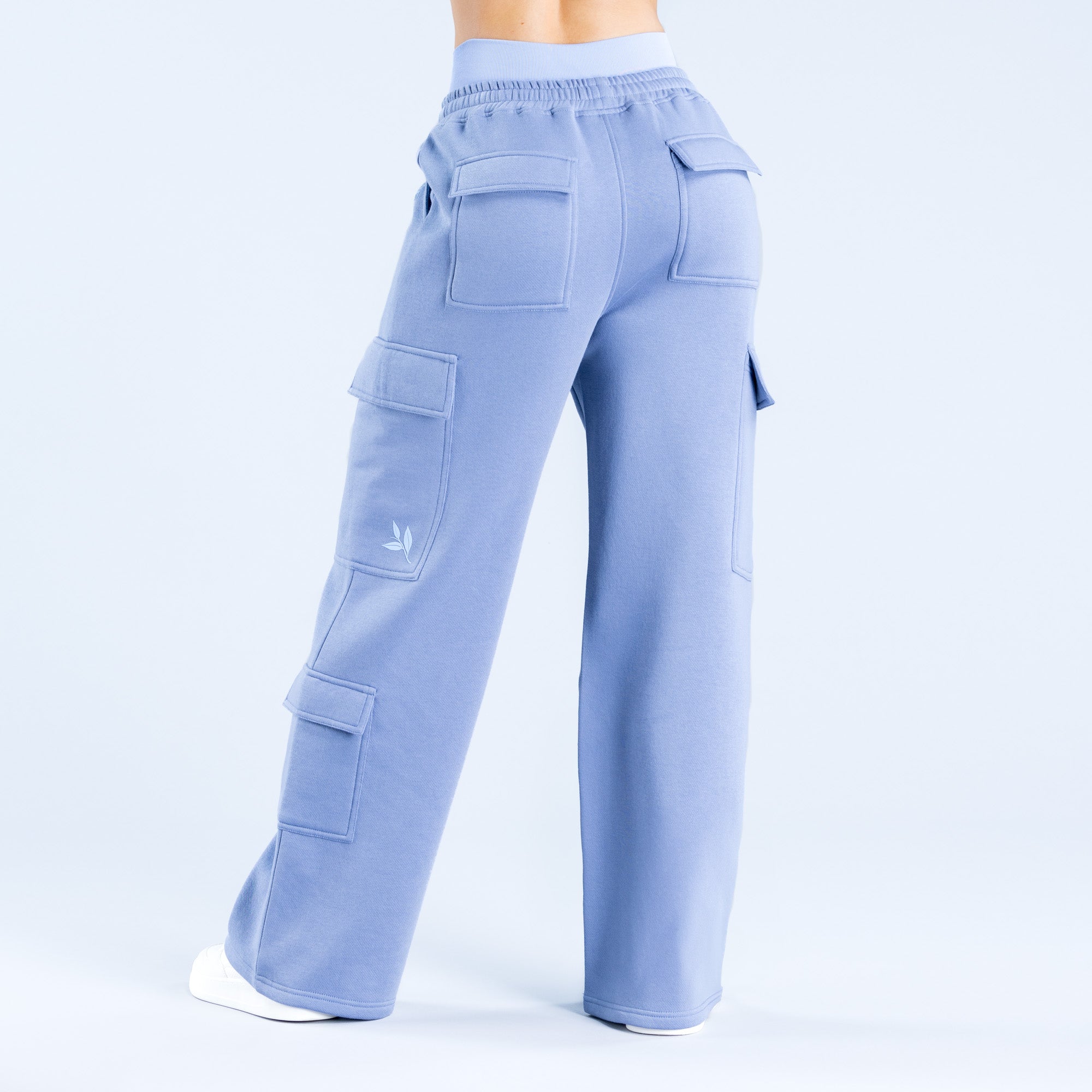 DFYNE Lanyi Edit Wide Leg Cargo Joggingbyxor Dam Blå | 1862034-KQ