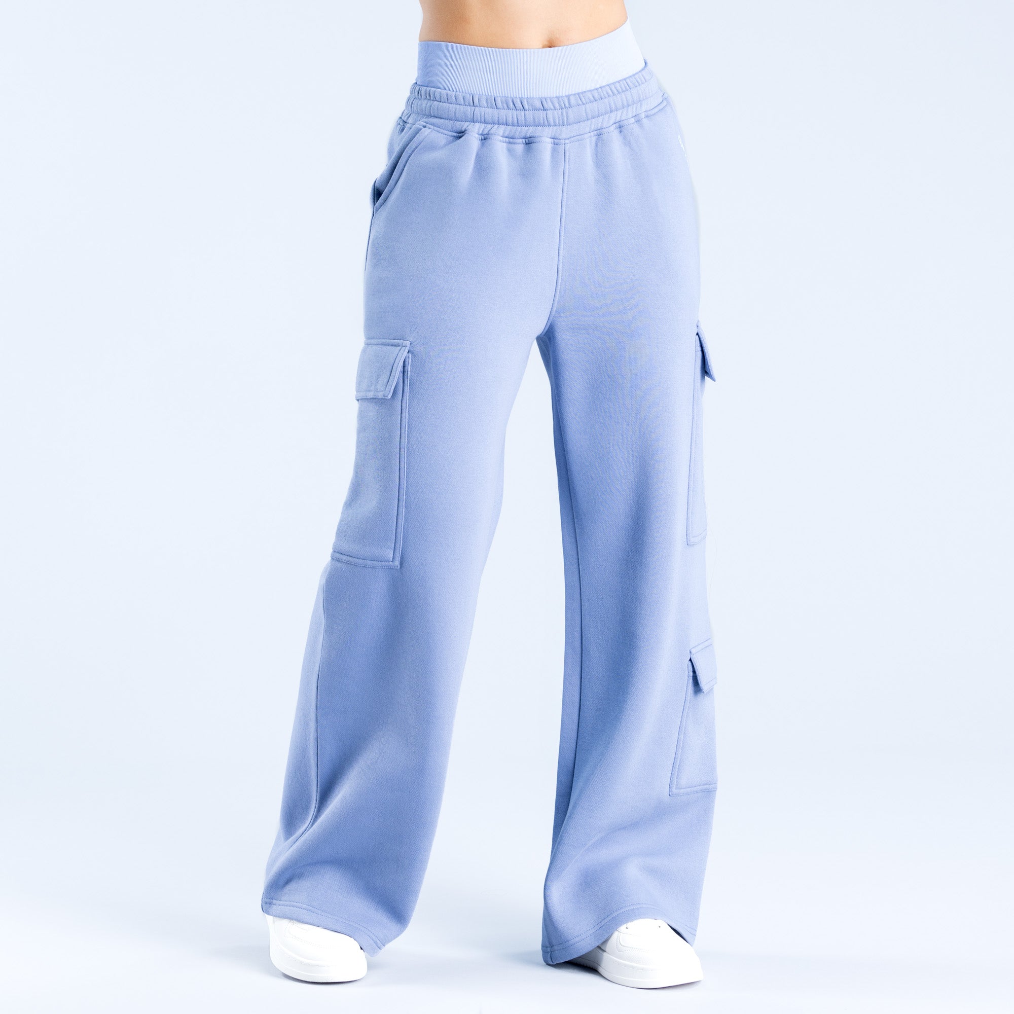 DFYNE Lanyi Edit Wide Leg Cargo Joggingbyxor Dam Blå | 1862034-KQ