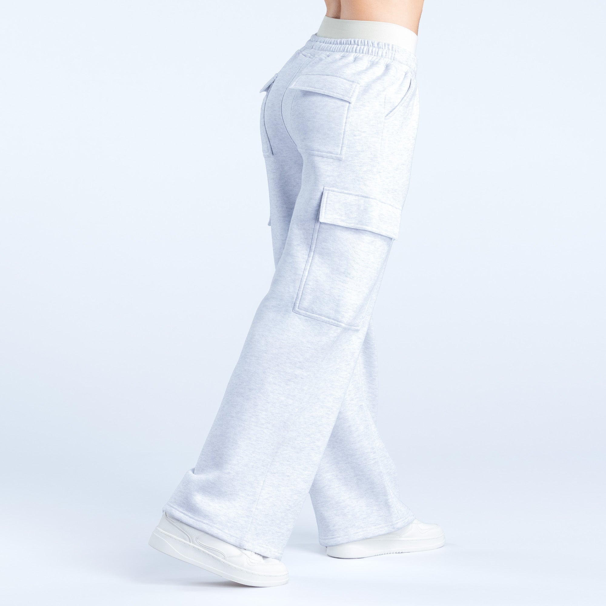 DFYNE Lanyi Edit Wide Leg Cargo Joggingbyxor Dam Grå | 6035189-FT