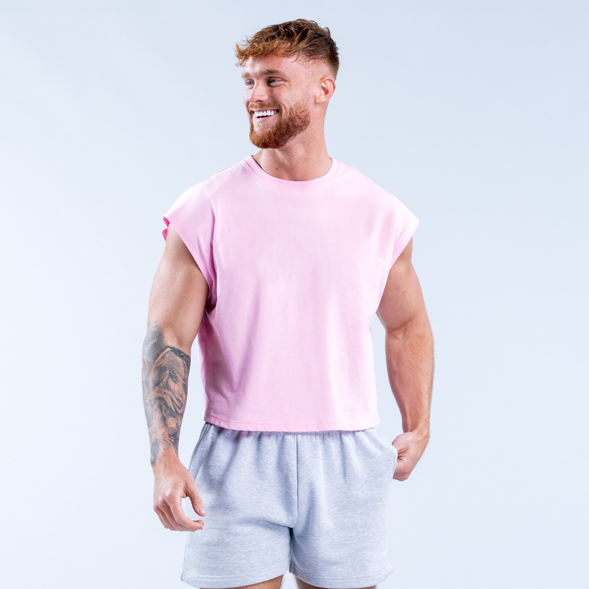 DFYNE Signature Crop Linne Herr Ljusrosa Rosa | 3267985-ZM